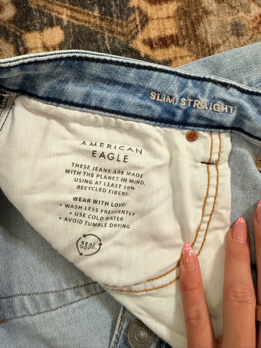 American Eagle Outfitters Light Blue Slim Straight Jeans - Picture 7 of 8